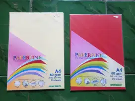 2 PAK KERTAS WARNA BARU PAPERFINE COLOURED PAPER