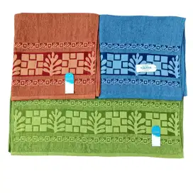 Handuk Mandi Besar Lis Motif 70x140 Katun Menyerap dan Tebal