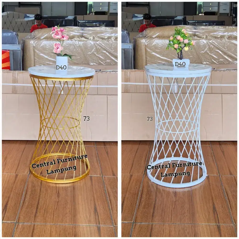 meja sudut bulat minimalis kaki besi daun meja kayu multi hpl