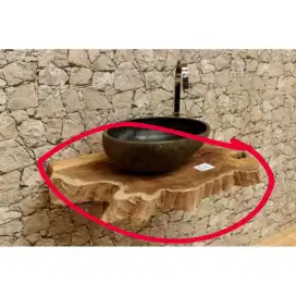 Bintangan kayu jati untuk tatakan wastafel