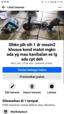 Slhkn plh slh 1 dr mesin2 khusus kond matot mgkn ada yg mau kanibalin