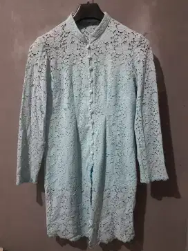 Kebaya Brokat Brukat Biru Furing