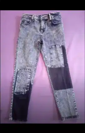 Jual cepat celana jeans snow black size 29