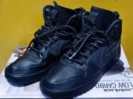 Sepatu Nike Court Borough mid winter full black sz 44,5