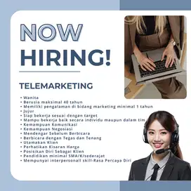 LOWONGAN TELEMARKETING WFH (WANITA DAN PENGALAMAN MARKETING)