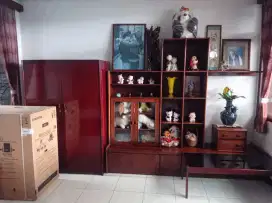 Kamar set, meja, lemari, lemari pajangn dll kayu jati asli