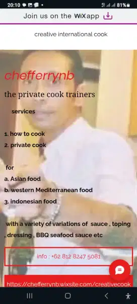 chef cook juru masak  mencari pekerjaan