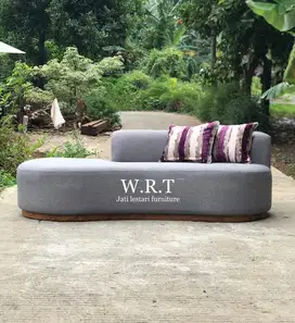 Sofa oval rangka kayu jati