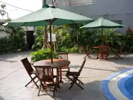 Meja Payung Komplit Kursinya Jati