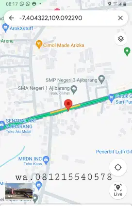 Dijual Tanah SHM. Siap Bangun, di Jl. Purwokerto -Ajibarang.