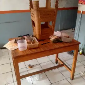 jual meja kayu dan kayu plastik