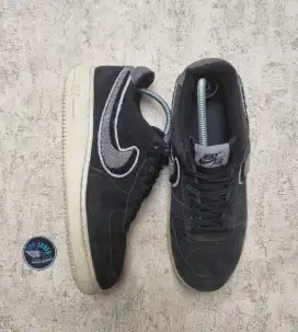 Nike AF1 Chenille Swoosh Suede Black (Rare)