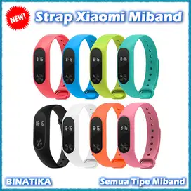 Tali Jam Silicon Strap Xiaomi Mi Band 2 3 4 5 6 7 Smartband All Warna