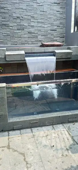 Kolam koi minimalis air terjun
