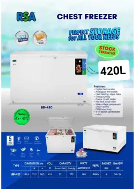 Freezer Box Rsa 420 Liter 4 Keranjang BD420