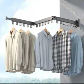 Triple w folding clothes hanger jemuran baju pakaian lipat tiga