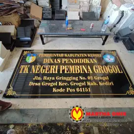 Papan Nama Instansi Sekolahan Marmer Hitam 120X240 CM 120x240 cm