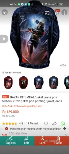 Jaket jeans anime