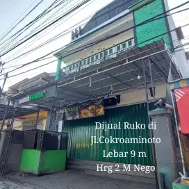 Ruko 2 Lantai Lebar 9 m di Jl. Cokroaminoto Kota Probolinggo