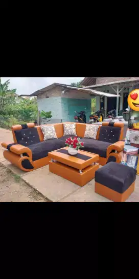 Sofa sudut minimalis + puk