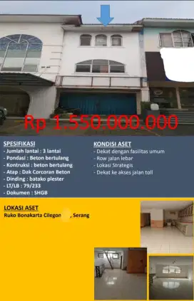 Dijual Ruko Bonakarta Cilegon Serang