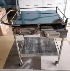 Meja 2 Rak 2 laci | Trolley Instrumen 2 susun 2 laci