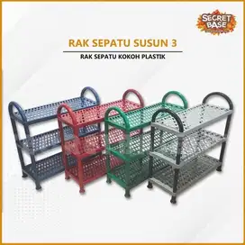 Rak Sepatu 3 Susun Rak Tempat Sepatu Plastik