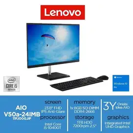 Lenovo AIO V50a-24IMB i5-10400T 8GB 1TB HDD 23.8 Touch W10 Pro GJIF