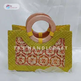 Tas Anyaman Handle Kayu | Tas Souvenir Hampers Anyaman Termurah