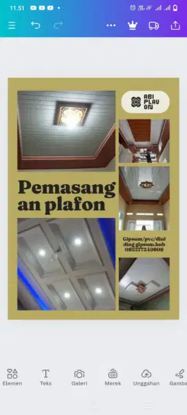 Plafon gipsum/pvc