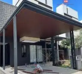 Kanopi atap alderon rangka besi hollo galvanis