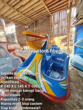 Sepeda air bebek burung pelikan biru,perahu fiber,perahu bebek baru!!