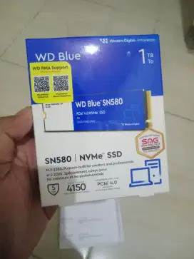 SSD WD Blue SN580 1TB PCIe 4.0 NVMe BNOB Garansi Resmi 5Thn