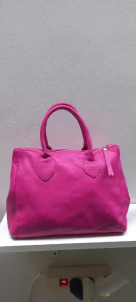 Tas kulit asli Pink Fushia