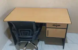 MEJA KERJA / KANTOR TEBAL + KURSI KERJA / KANTOR FREE ONGKIR BARU COD