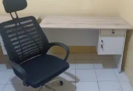 MEJA KERJA / KANTOR + KURSI KERJA / KANTOR SEKEPALA FREE ONGKIR PASANG