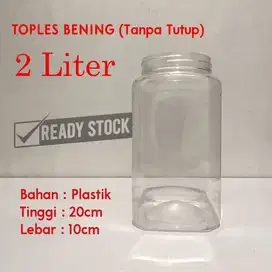 Toples Plastik Bening 2L Tanpa Tutup Tempat Ikan Cupang