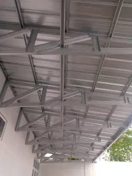 Kanopi Baja Ringan, Kusen Alumunium, Plafond PVC & Gypsum