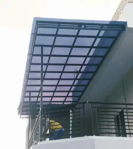 Kanopi carport rumah minimalis atap solarflat