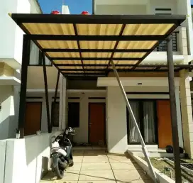 Kanopi carport rumah minimalis atap alderon double layer