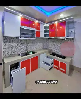 Kitchen set alumunium slowmotion langsung pengrajin sendiri