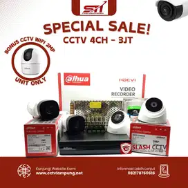 PROMO MERDEKA PAKET PEMASANGAN CCTV 4CH BONUS 1CH CCTV WIFI