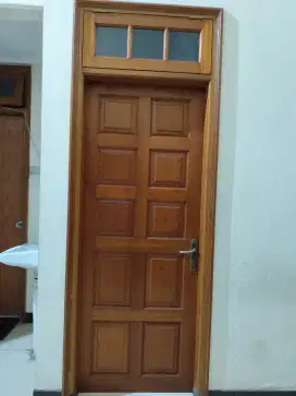 1 set kusen daun pintu kayu jati