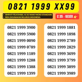 Nomor Cantik Kartu Perdana Simpati 4G 5G Telkomsel Nocan Simpati 1999