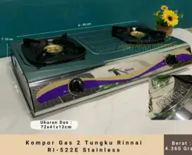 Kompor Gas 2 Tungku  Rinnai RI- 522E Stainless