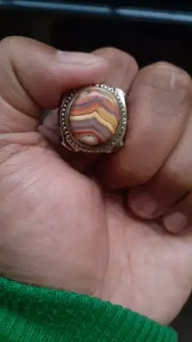 Natural cincin Batu Akik Junjung derajar multi warna