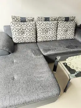 1 set sofa dan meja kaca