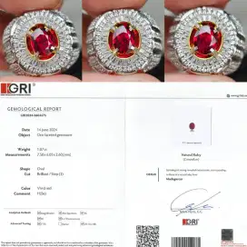 Vivid Red Ruby 1.07 ct Top Color Top Luster eye clean