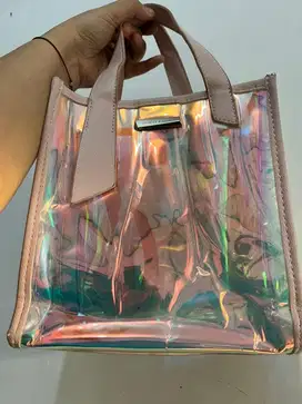 Tas Charles and Keith top handle shoulder bag hologram  original CNK