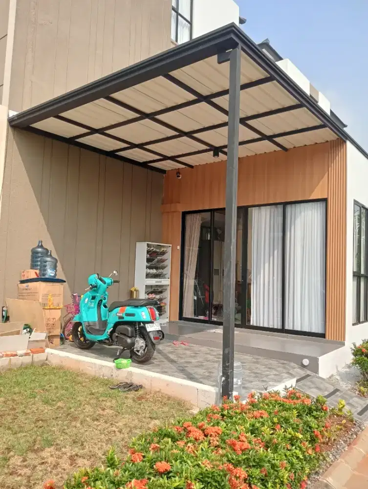 Kanopi alderon rs modern lengkap talang air plat galvanis